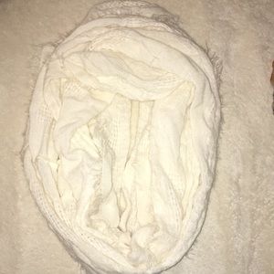 White fringe wrap scarf